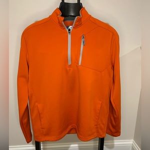 IZOD Golf men’s 1/4 zip pullover jacket, size M, orange